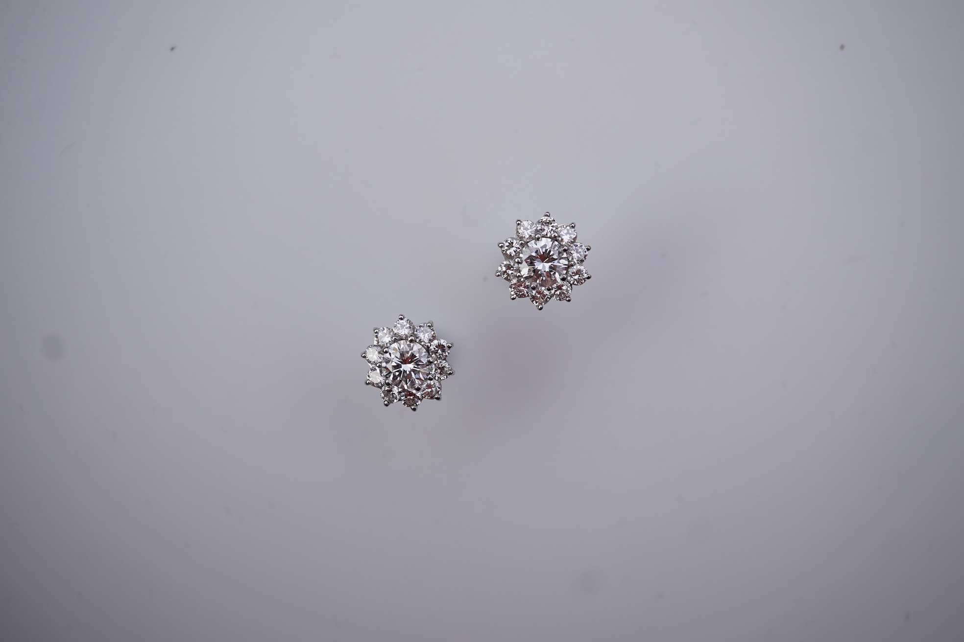 A pair of diamond earrings
